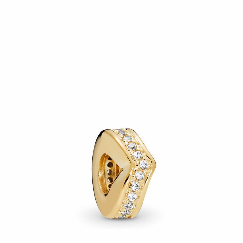 Pandora Shine™ Shimmering Wish Spacer Charm Europe - 18ct Gold Plated/Cubic Zirconia - 739621SPC